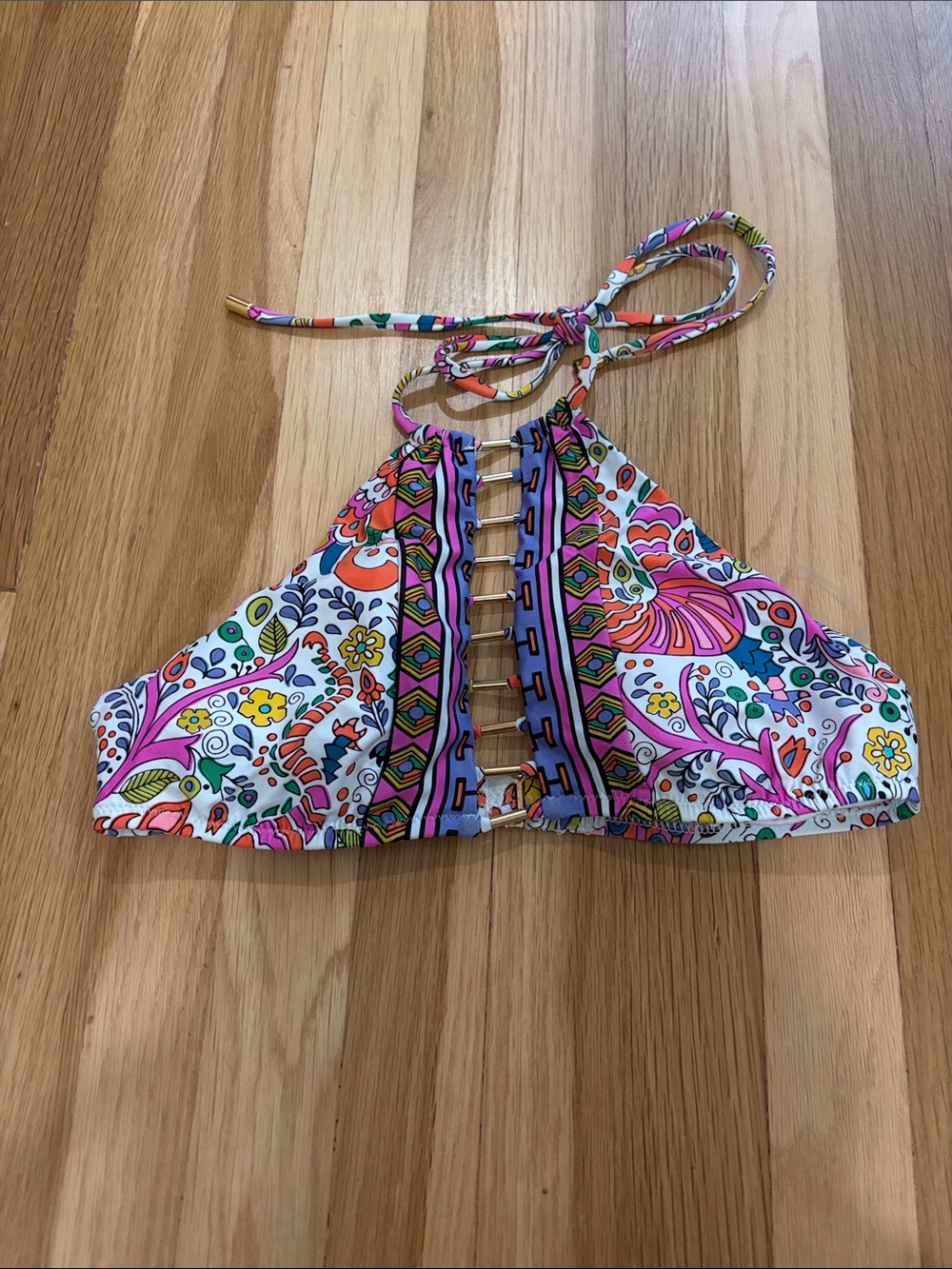 Trina Turk Bikini Top in Multicolor Floral Print